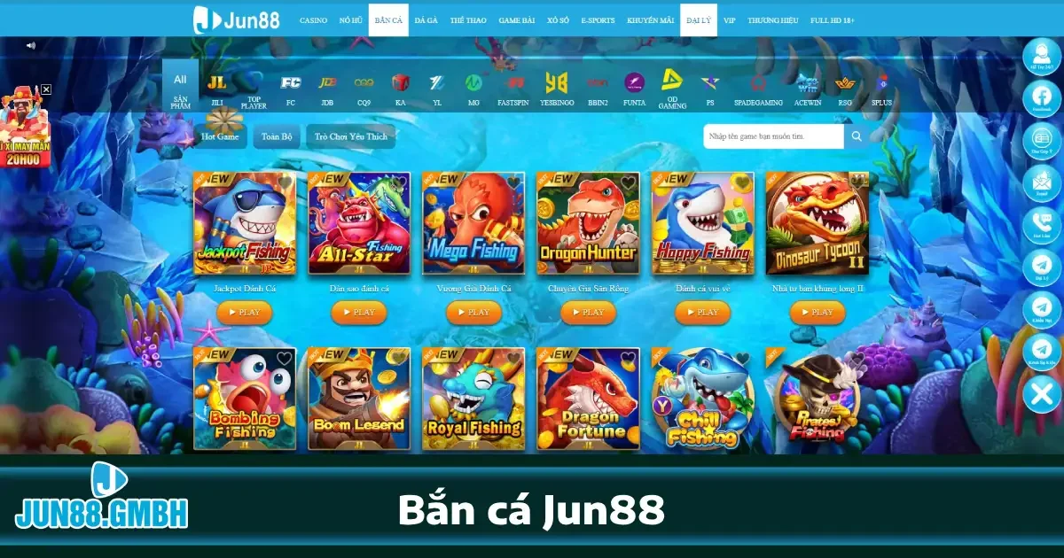 Bắn cá jun88 1 Vì sao nên chơi Bắn cá Jun88?